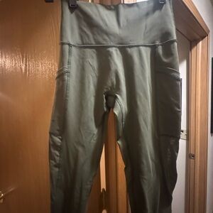 Olive Green Aerie Pocket High-Waisted Leggings